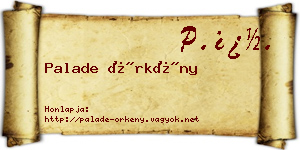 Palade Örkény névjegykártya